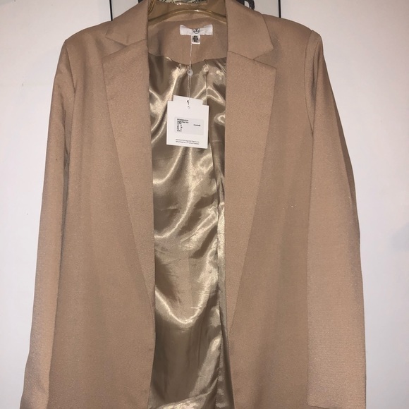Missguided Jackets & Blazers - New Missguided Nude Longline Blazer